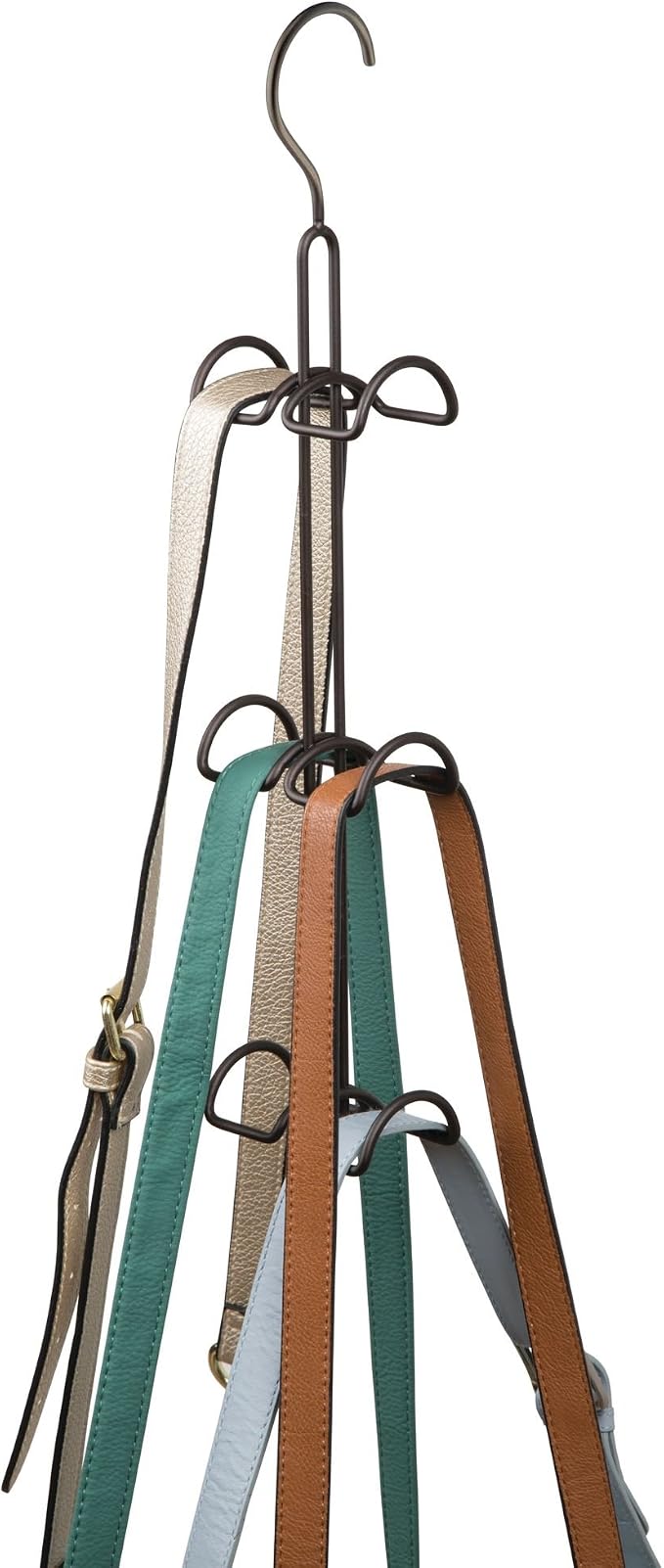 iDesign Metal Over The Rod Dual Hooks | Closet Accessory Organizer, For Ties, Belts, Scarves, Handbags, Jewelry