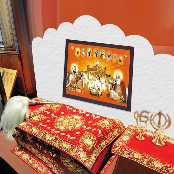 Lord Sikh Guru poster print with frame for Home Decor and Gifting Purpose (229-74)