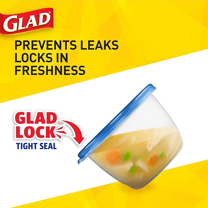 Glad GladWare XL Square Food Storage Containers with Lock Tight Lids, Family Size No BPA Plastic Containers for Leftovers and Meal Prep, Reusable Dishwasher Safe, 104 Oz, 3 Count - 3 Pack