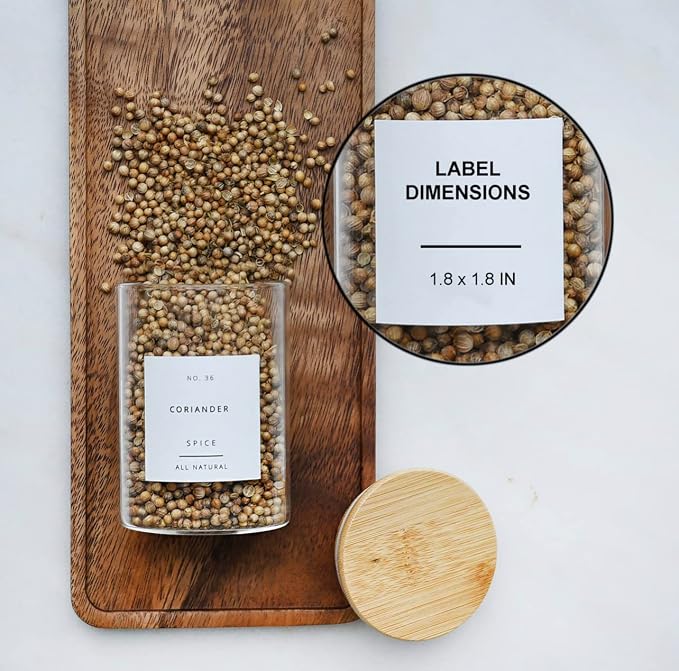 160 Minimalist Spice Jar Labels 133 PRE-Printed Spice Labels 11 DIY White Blank Labels 16 Best by Date Spice Label Waterproof Matte Finish