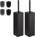 BVL Toilet Brush and Holder 2 Pack for Two Bathrooms, Matte Black | Two complete freestanding sets equip a main bath and guest bath, or two bathrooms in one home, apartment or rental.