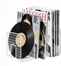 DAWASAPAT Vinyl Record Storage Holder Stand Vinyl Coated Metal Wire Rack Tabletop Magazine Holder Rack, Record Storage, Album Storage Rack Sorter Organizer for Home Office school