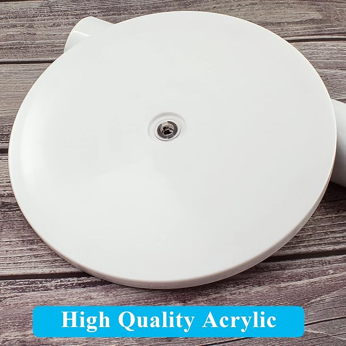 Jersvims 1 Pcs 8 Inch Acrylic Turntable Platter, White | Round Rotating Plate, For Kitchen Pantry Cabinet Organizer, Desk Rack Spice Organizer, Cake Cookie Decorating