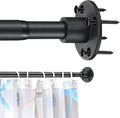 Shower Curtain Rod 28-94 Inch，Adjustable Heavy Duty Shower Rods for Bathroom Wall Mounted Permanent Industrial Shower Curtain Rod Rust Proof Stainless Steel Black