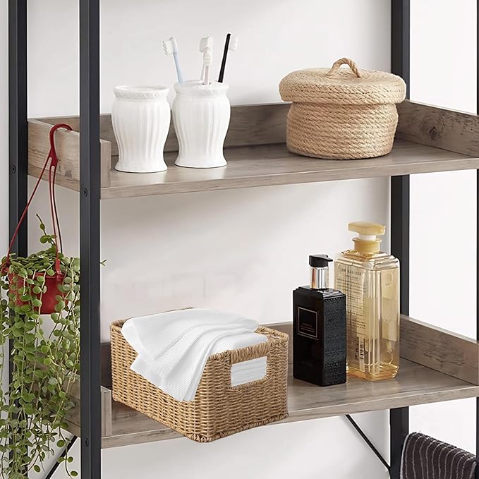 YRMT Rattan Storage Basket Pantry Baskets with Built-in Handles Wicker Baskets for Organizing Waterproof Woven Nature 12" x 8" x6"