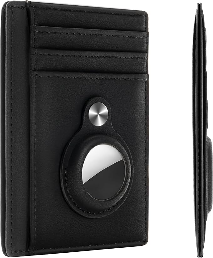 Slim Minimalist Front Pocket Air Tag Wallet, RFID Blocking Card Holder Wallet with Airtag Holder
