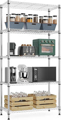 Xcity Storage Shelves, 5 Tier Heavy Duty Metal Shelving Unit, 2000 LBS Adjustable Steel Wire Shelf for Commercial, Pantry, Kitchen, Garage, 14" D x 30" W x 60" H, Chrome