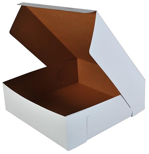 Southern Champion Tray 0995 Premium Clay Coated Kraft Paperboard White Non-Window Lock Corner Bakery Box, 16" Length x 16" Width x 5" Height (Case of 50)