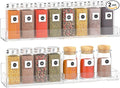 Sezanrpt Acrylic Spice Rack Wall Mount, Hanging Spice Shelf Racks for Seasonings, Kitchen Spice Jars Wall Organizer Storage Holder, 2 Pack
