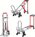 3-in-1 Convertible Hand Truck - 800 Lbs Heavy Duty Multi-Functional Aluminum Moving Dolly with Stair-Climbing Wheels - Folding Platform Cart & Utility Trolley for Home, Warehouse, Office