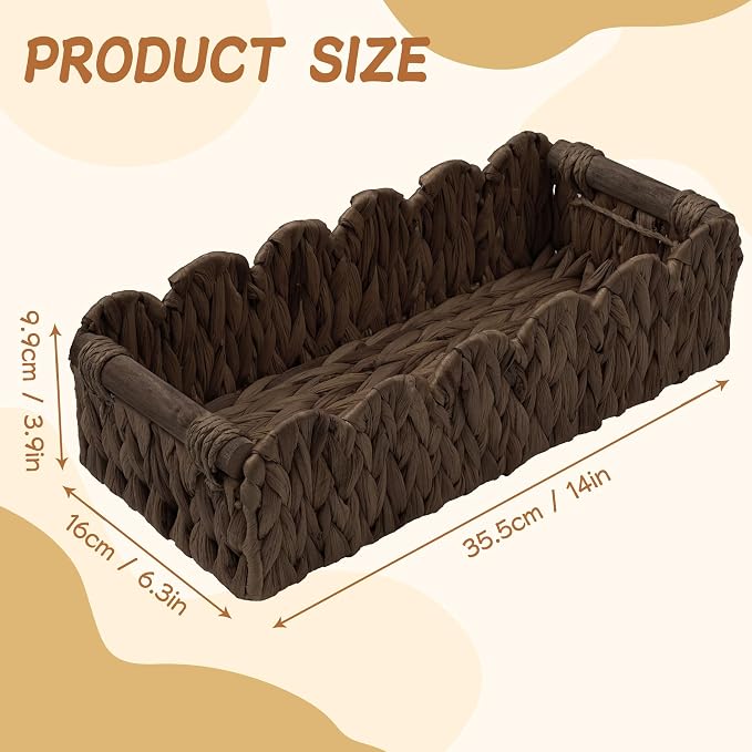 Toilet Paper Storage Basket Bathroom Counter Organizer Wicker Baskets for Organizing Cute Basket for Bedroom Nursery Room Kitchen Bathroom Decor -Dark Brown