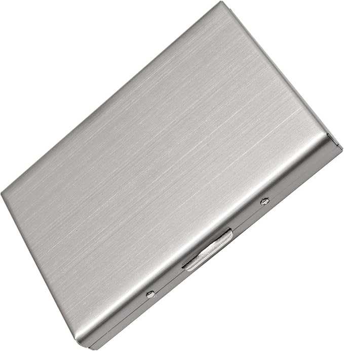 Sliver Stainless Steel Credit Card Holder | Slim Metal Wallet for Cards and Cash, RFID Blocking, Compact Business Card Case, For Women and Men