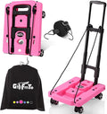 Folding Hand Truck Lightweight Hand Truck Dolly Foldable,Luggage cart with 4 Rotate Wheels, Utility Cart with Adjustable Handle,Collapsible Dolly for Moving