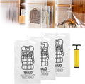 FETNHU Hanging Compressible Storage Bag, Hanging Vacuum Storage Bags with Pump, Reusable Space Saver Vacuum Storage Bags for Home Closet Organization Compression Seal (3PCS,L 67 x 110cm)