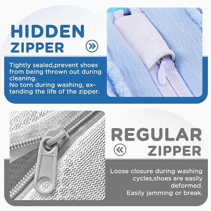 Aship Shoe Washing Machine Bag, Laundry Shoe Bag for Washer and Dryer - Reusable Shoes Cleaning Bag for Sneakers,Tennis Shoes, 360° Deep Cleaning With Self-locking Zipper for All Shoe Sizes - Blue,1PC