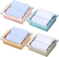 Junkin 4 Pcs Pop up Sticky Note Dispenser 3 x 3 Inch Sticky Note Holder with Transparent Top Colorful Base for School Office Home Store Desk Supplies (Mixed Colors)