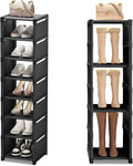 8-Tier Tall Corner Shoe Rack for Entryway Corner Narrow Shoe Shelf Space Saving Corner Shoe Storage Organizer Freestanding Storage Organizer for Closet, Entryway, and Small Spaces,Black