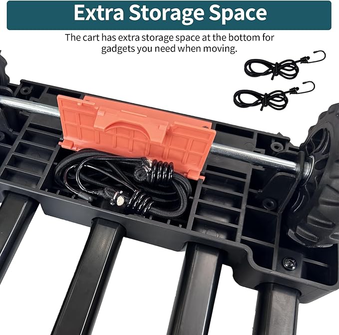 Folding Hand Truck,VDHU Heavy Duty Luggage Cart 550lbs Load-Bearing with 4 Wheels& Brakes &Extendable Base Plate,Dolly Cart with Solid Construction for Travel,Moving,Shopping,Office Use,Black