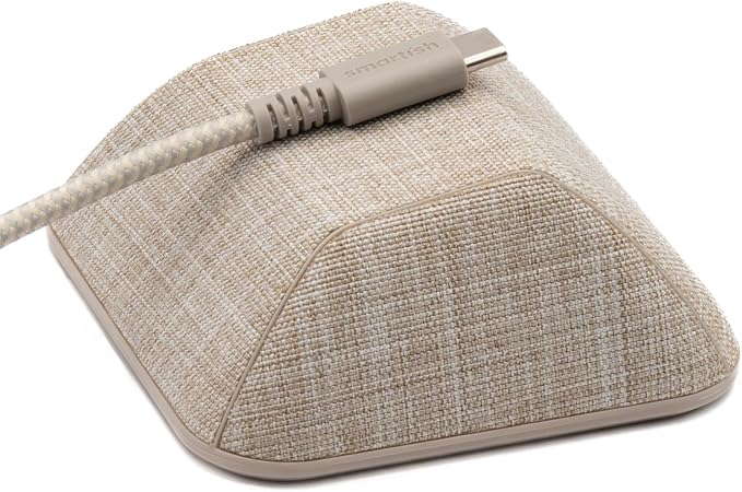 Smartish® Magnetic Cord Holder - Cable Wrangler Organizer with Magnet Clips for Charger Management on Desktop, Nightstand for USB-C + Lightning - Lightly Toasted Beige