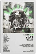 Yeat Poster 2 Alive Album Cover Poster Office Room Aesthetic Decoration Painting Canvas Wall Art Bedroom Painting Decoration Gift 16x24inch(40x60cm) Unframe-style