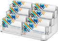 MaxGear Acrylic Business Card Holder, Desktop Card Display Stand, 8 Pockets | 4-Tier Freestanding Design, Clear Acrylic Construction, Fits Standard Business Cards for Reception, Office and Countertops