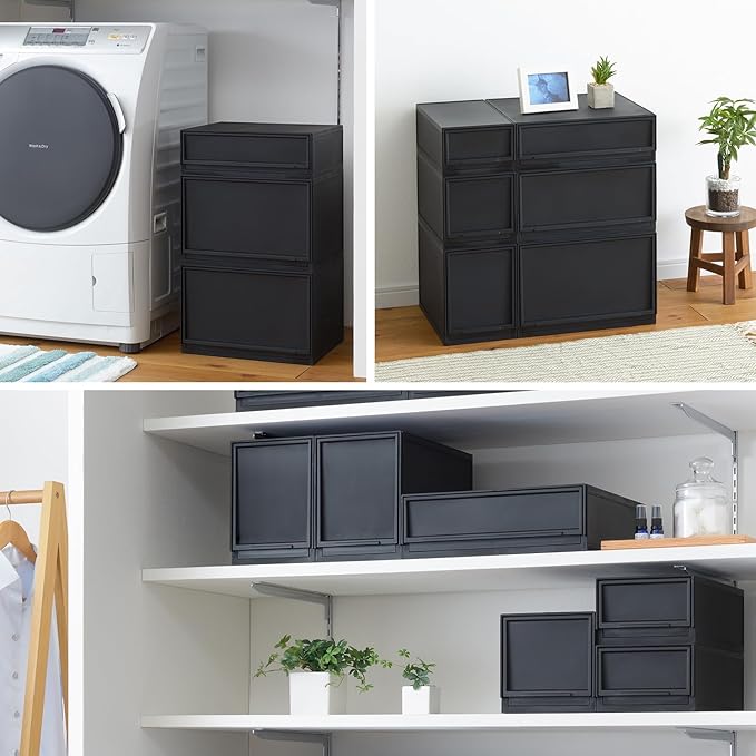 Sanka D2SC-SWBK Modular Case, Freely Combined, Drawer Storage Case, Wide S, Black, Drawer Storage That Can Be Combined According to Your Lifestyle, Pull Out And Close Drawers, Rubber Stopper To Prevent Slipping, Stable Even When Stacked With Locking Me...