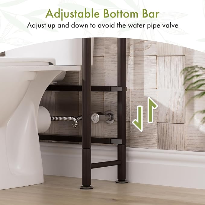 AmazerBath Bamboo Over The Toilet Storage Shelf, Over Toilet Bathroom Organizer Rack, 3-Tier Bathroom Shelves Over Toilet, Space Saver, Espresso