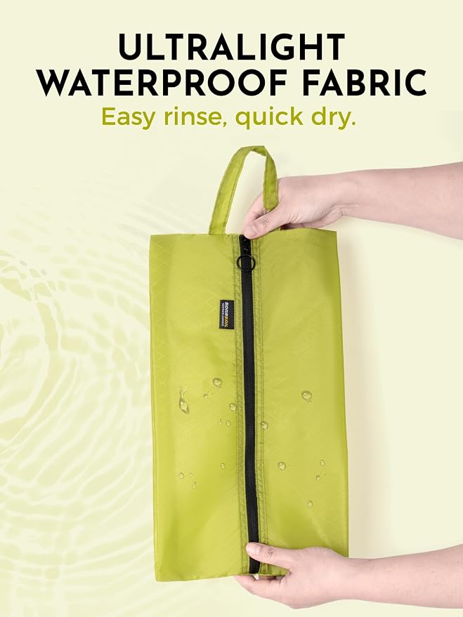 2 Pack Shoe Bags for Travel, Water-Resistant Organizers, Yellow | 100D Composite Nylon, Translucent Design, Large Capacity, Odor and Dust Protection For Gym, Soccer, Golf, Tennis, Baseball