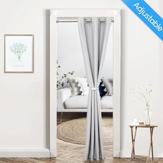 Tension Curtain Rod Silver Tension Rod 28 To 48 Inch Spring Curtain Rod Non Slip Tension Rods 1pcs For Windows No Drilling Adjustable Tension Rods of Curtain Window Closet Kitchen Wardrobe