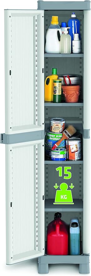 Terry, Base 2350 RUW, Cabinet 1 Door, 4 Shelves. Color: Gray, Material: Plastic, Dimensions: 35x43.8x181.8 cm