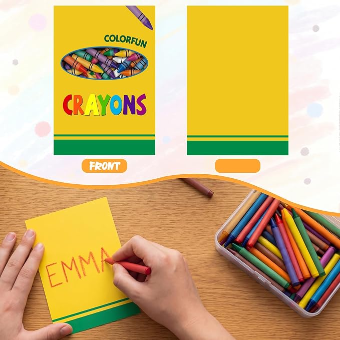 Yungyan 30 Pcs Crayon Organizer for Classroom Bulk Clear Plastic Crayon Case with Name Tags Classroom Storage Container Box Holder Essentials for Student Back to School Party Favors Crafts Supplies