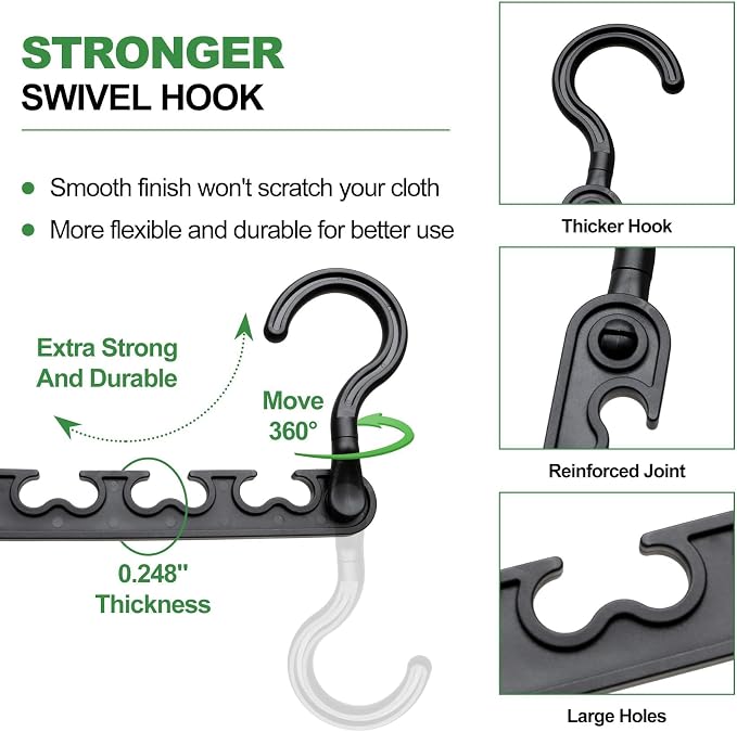 8-Pack-Closet-Organizers-and-Storage,Sturdy Organization-and-Storage-Hangers-Space-Saving for Wardrobe,Dorm-Room-Essentials for College Students Girls Smart Clothes Hanger Apartment Essentials
