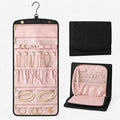 Double Sided Hanging Jewelry Organizer for Closet Door, Black,Travel Closet | hanging jewelry organizer keeps earrings, rings, necklaces, and bracelets visible in a closet or travel bag.