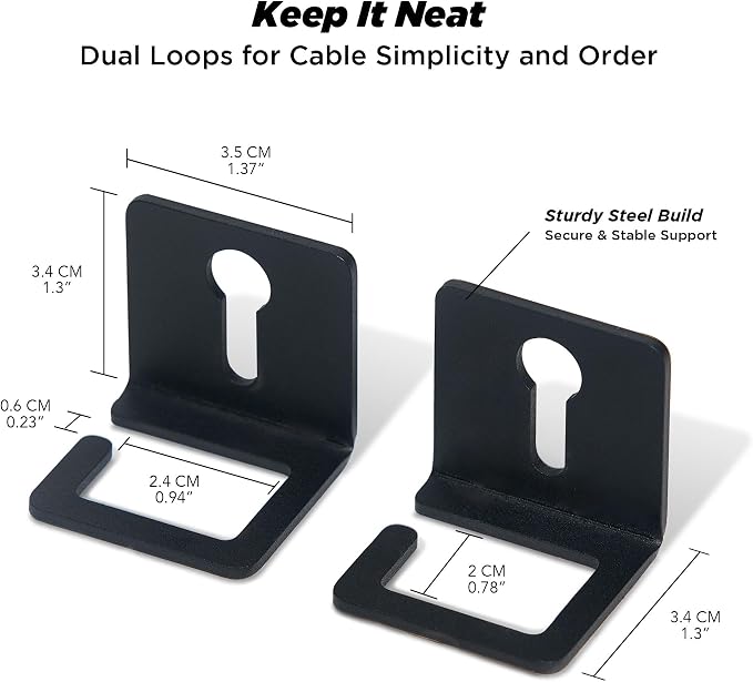 ULTRARM Moodular Cable Organizer 2-Pack Add-On for Rails, Do Not Use Alone | Accessory Only, Cables Organized, Hidden Yet Accessible, Durable & Secure, Tangle-Free & Efficient, Metal, Black, MSA-CO