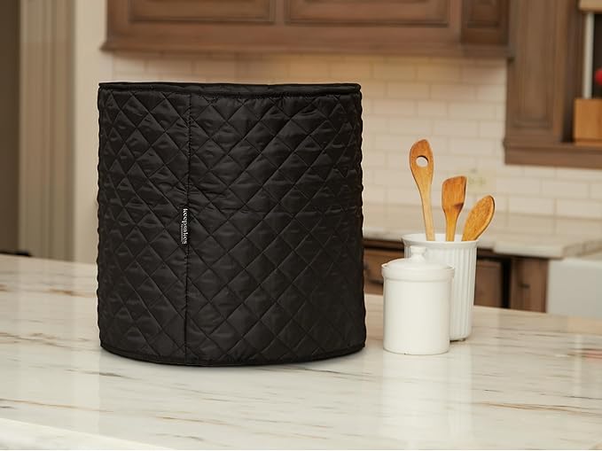 Covermates Keepsakes Air Fryer Cover – Quilted Deep Fryer Appliance Protector for Kitchen Counter Storage – Dust & Stain Resistant – Washable Slip-On Design, Black