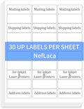 1" x2-5/8 Shipping Address Labels, Blank Mailing Labels, 30-UP White Self-Adhesive Name Tag Stickers for Inkjet and Laser Printer [50 Sheet 1500 Labels]