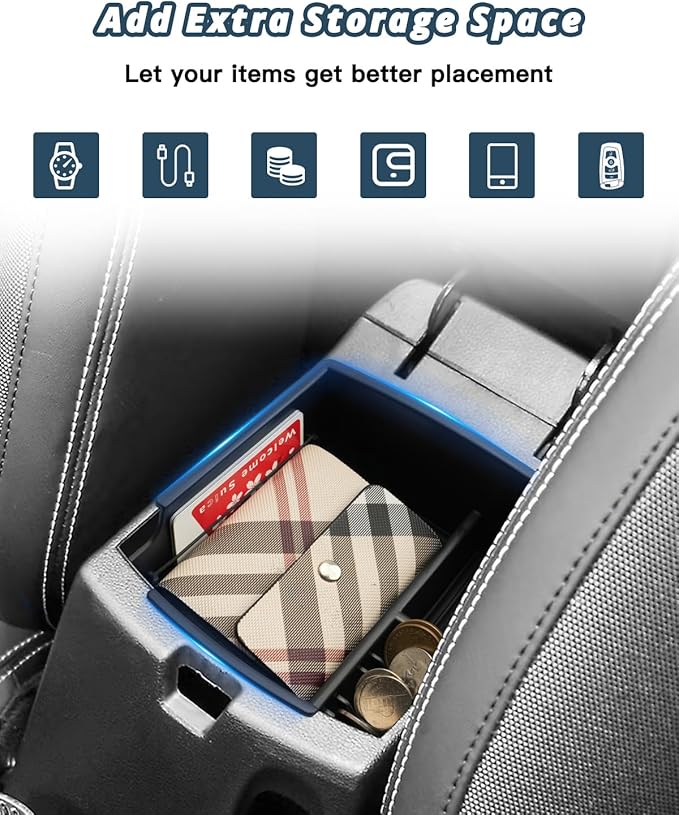 Ruiya 2020-2026 Hyundai Venue Center Console Organizer for 2025 Hyundai Venue Accessories ABS Material Armrest Console Organizer Compatible with 2020 2021 2022 2023 2024 2025 2026 Hyundai Venue