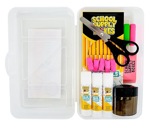 Back to School Supply Box (Pallet - 180 Boxes) - Grades K-5 Back to School Supplies - 32 Piece Kit Includes Markers, Crayons, Pencils, Scissors, Folders, Glue Sticks, Notebook, and Composition Book