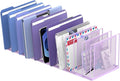 File Organizer for Desk, 11-Section Vertical File Sorter, Paper Holder Organizer Standing Metal File Folder for Office Home Classroom, Purple