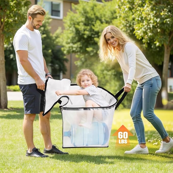 Extra Large Heavy Duty Moving Bags, Storage Bags with Strong Zippers & Handles, Packing Bags for Moving Essentials, Ideal Storage Tote for Home, Dorm & Storage Solutions, 125L 4 Packs Clear