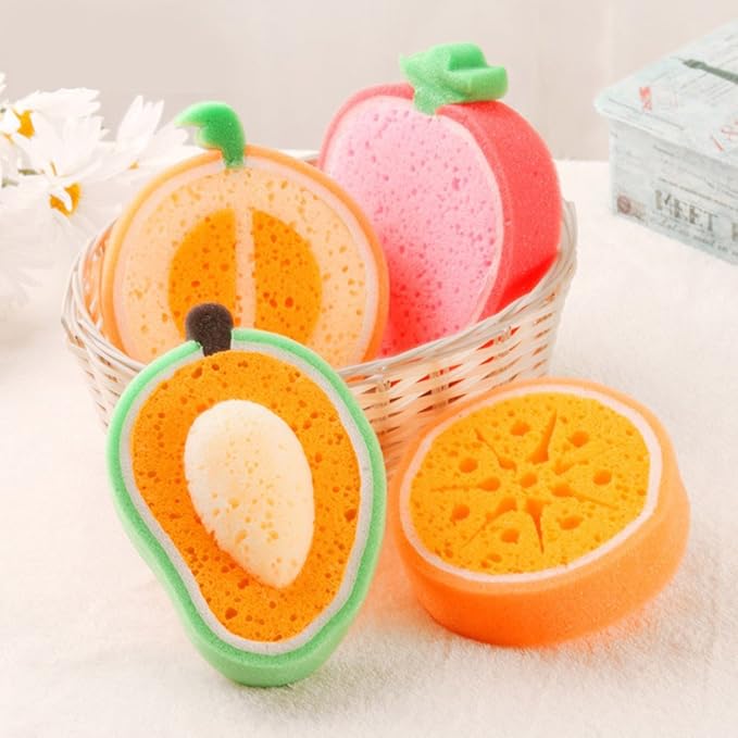 Best Kitchen Dish Washing Cloths Fruit Section of Thicker Sponges Scrubber Cleaning Sponge Scouring Pad