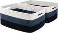 OIASKET Large Storage Basket for Organizing, Woven Rope Basket for Shelves, Closet Organizer Bins for Clothes, Blanket, Toys, Baby Nursery Storage, 17.7" x 13" x 7.87", 2 Packs Gradient Blue