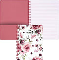 Steel Mill & Co Cute Mini Spiral Notebook, 8.25" x 6.25" Journal with Durable Hardcover and 160 Lined Pages, Rose Floral