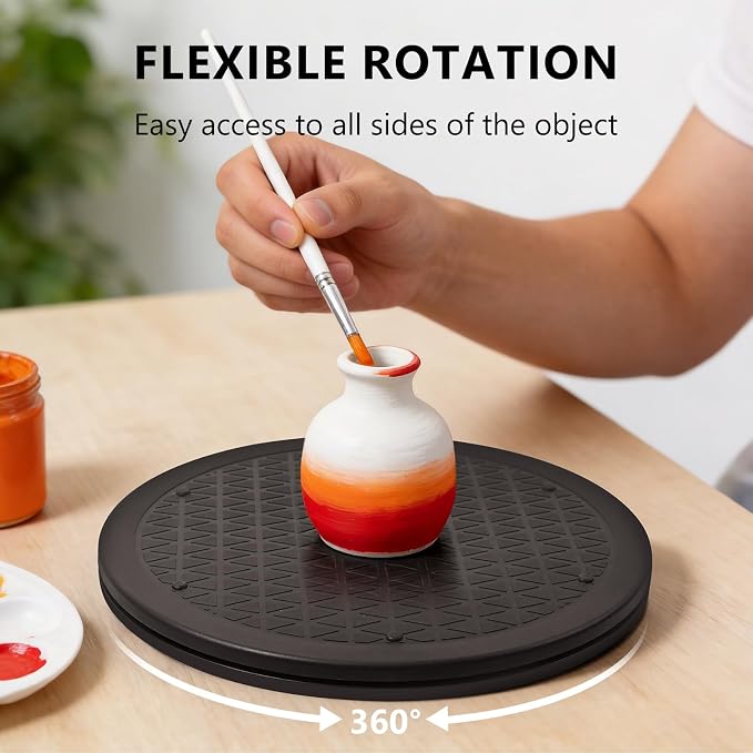4 Pack 12 Inch Lazy Susan Turntable | 360° Rotating Lazy Susan Organizer for Cabinet, Table Top, Pantry, Fridge & Kitchen Spice