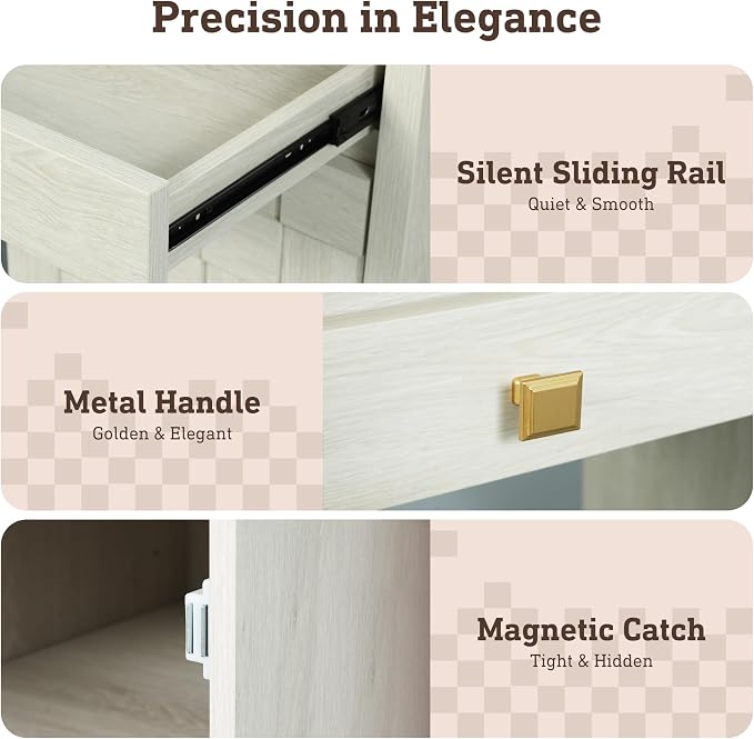 58" Executive Desk with Drawers, Home Office Desk with Charging Station & Keyboard Tray, Wood Office Desk with File Drawer & Storage Cabinet, Modern Computer Writing Desk with Adjustable Shelf, White