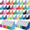 Colarr 48 Pcs Cardboard Magazine Holders 12 Colors Magazine Storage Box with Label Stickers File Folder Book Holder for Desk Desktop Document for School (Bright Color)