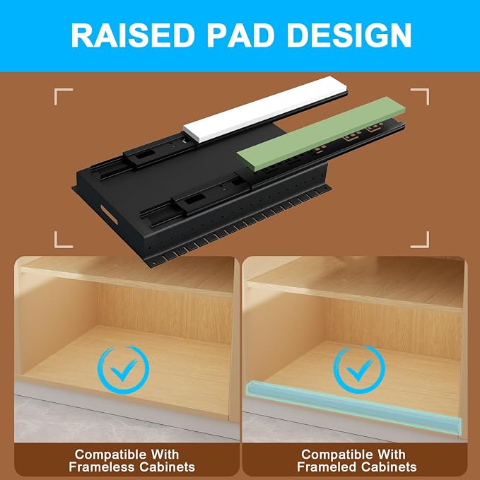 Golener Pots and Pans Organizer Under Cabinet, Pot Lid Holder, 2 Pack | No Drill Slide-Out Pan Organizer with Adjustable Dividers & Handle Bracket, Pan Storage Inside Cabinet for Kitchen