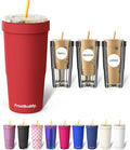 Frost Buddy Togo Buddy 30oz Tumbler - Insulated Stainless Steel (Crimson) | Double-wall vacuum insulated | Spill-proof flip lid | 18/8 premium stainless steel