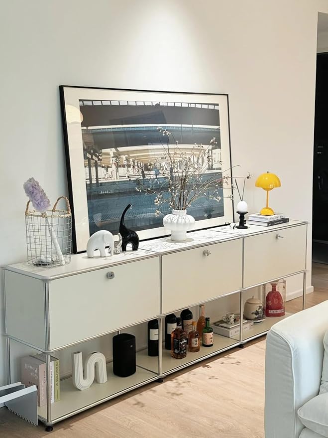 Modern Storage Cabinet Sideboard Versatile Free-Standing Organizer Cabinets for Home Office, Living Room, Bedroom, Kitchen, Garage