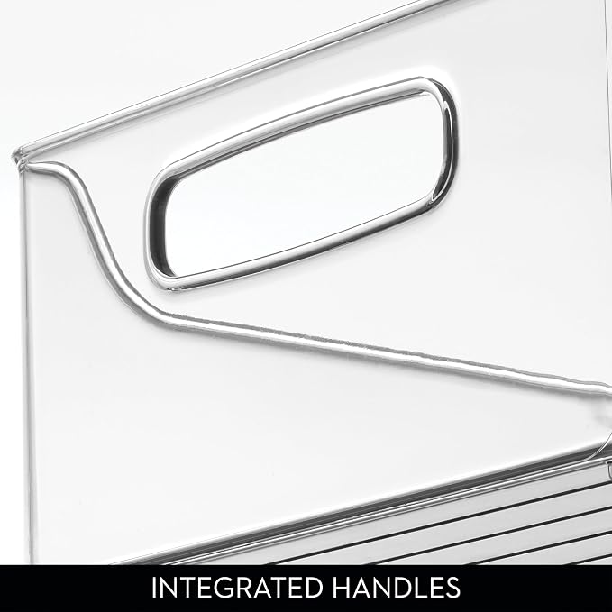 iDesign Stackable Storage Bin with Handles, Clear | For Pantry or Fridge, Made in USA